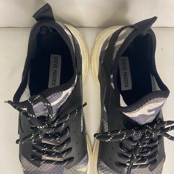 Steve Madden Isles2 Black Camo Sneakers Thick Sole Shoes Size 9 - Picture 6 of 16